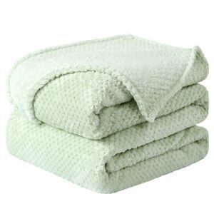 Flannel Fleece Bed Blankets Soft Microfiber Solid Blankets